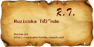 Ruzicska Tünde névjegykártya