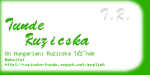 tunde ruzicska business card